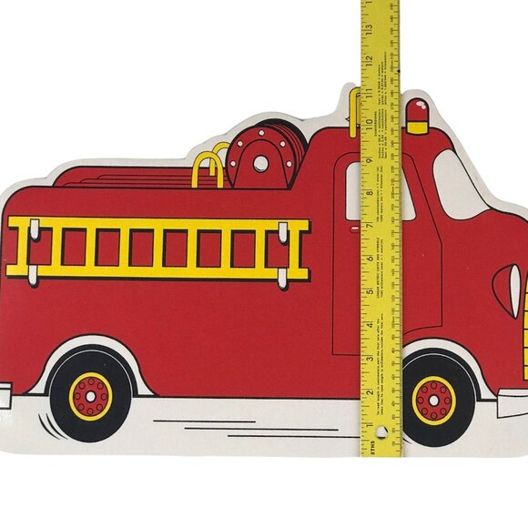 Set of 2 Plastic Fire Truck Placemats, 17" x 15" - Picture 4 of 4
